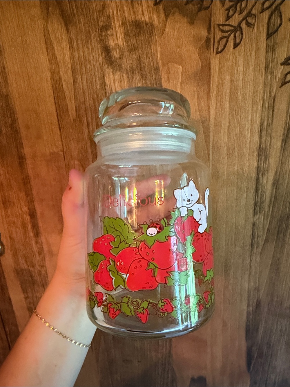 Vintage Strawberry Shortcake Glass Canister Jar Set 1980 - Picture 5 of 10